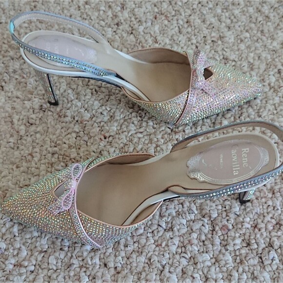 Rene Caovilla crystal embellished bow slingbacks size 36 - Picture 7 of 13